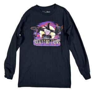Loot Wear Mens Long Sleeve Tee Rick & Morty Rick and Two Crows  Black S GUC
